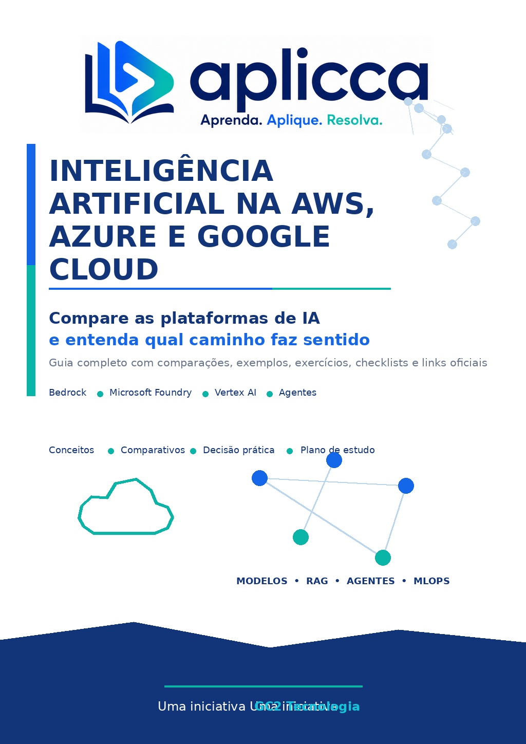 Capa do guia Inteligência Artificial na AWS, Azure e Google Cloud